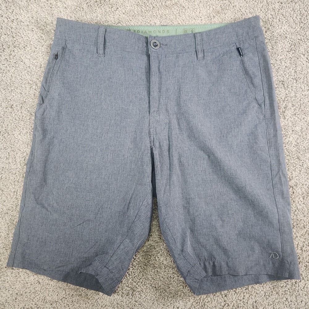 7 Diamonds Shorts Mens 31 Stretch Aeroplane Performance Heathered Golf Preppy